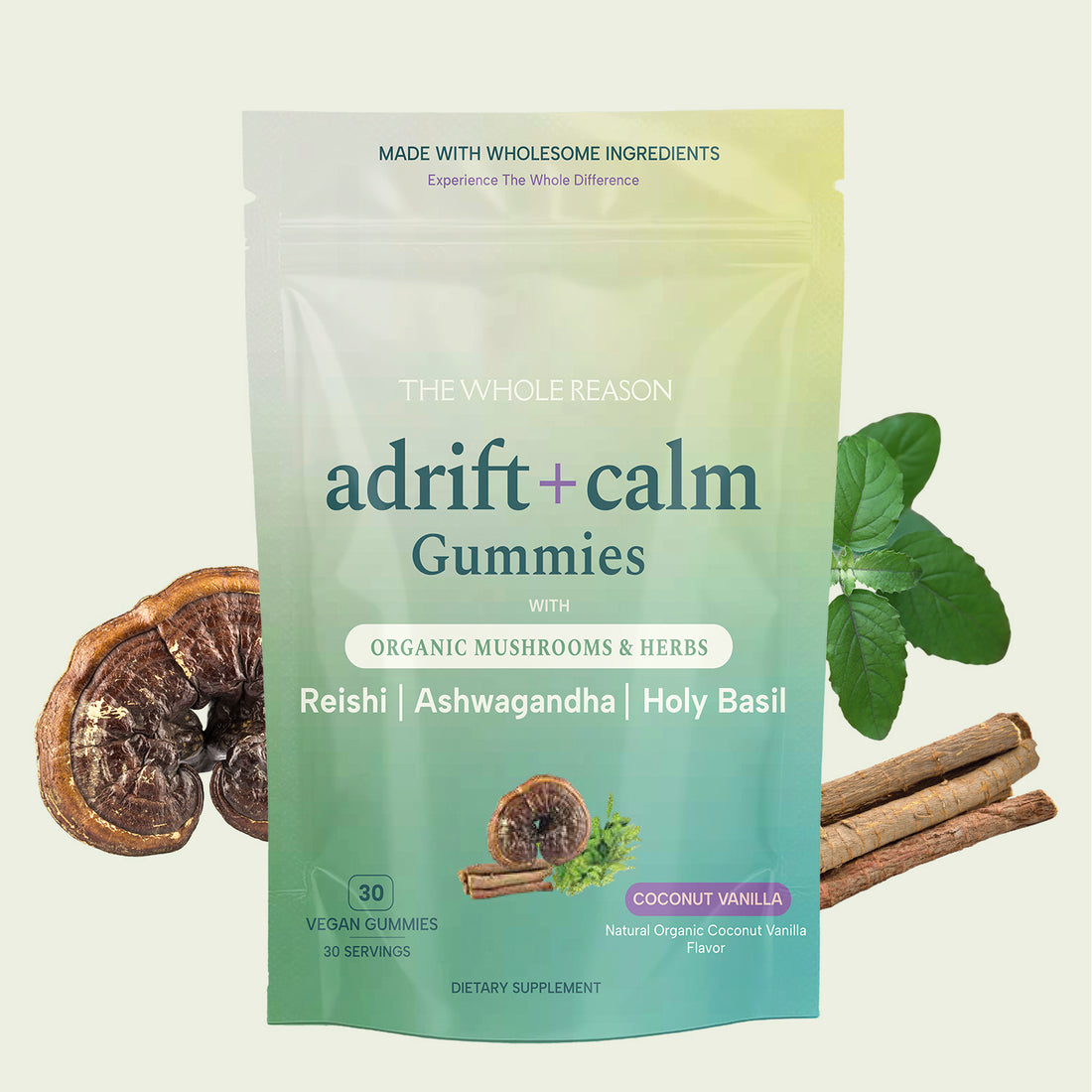 Adrift and Calm Mushroom and Herbs Wellness Gummies