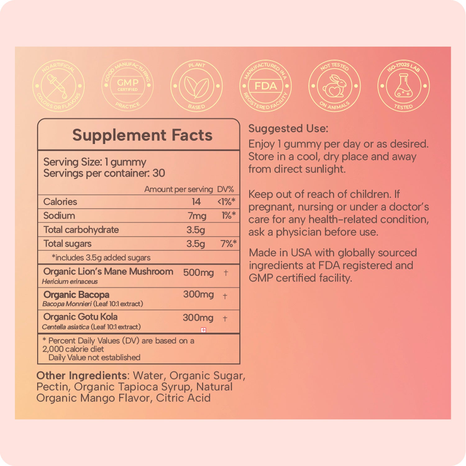 Aware and Here Mushroom and Herbs Wellness Gummies