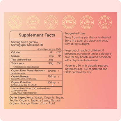 Aware and Here Mushroom and Herbs Wellness Gummies